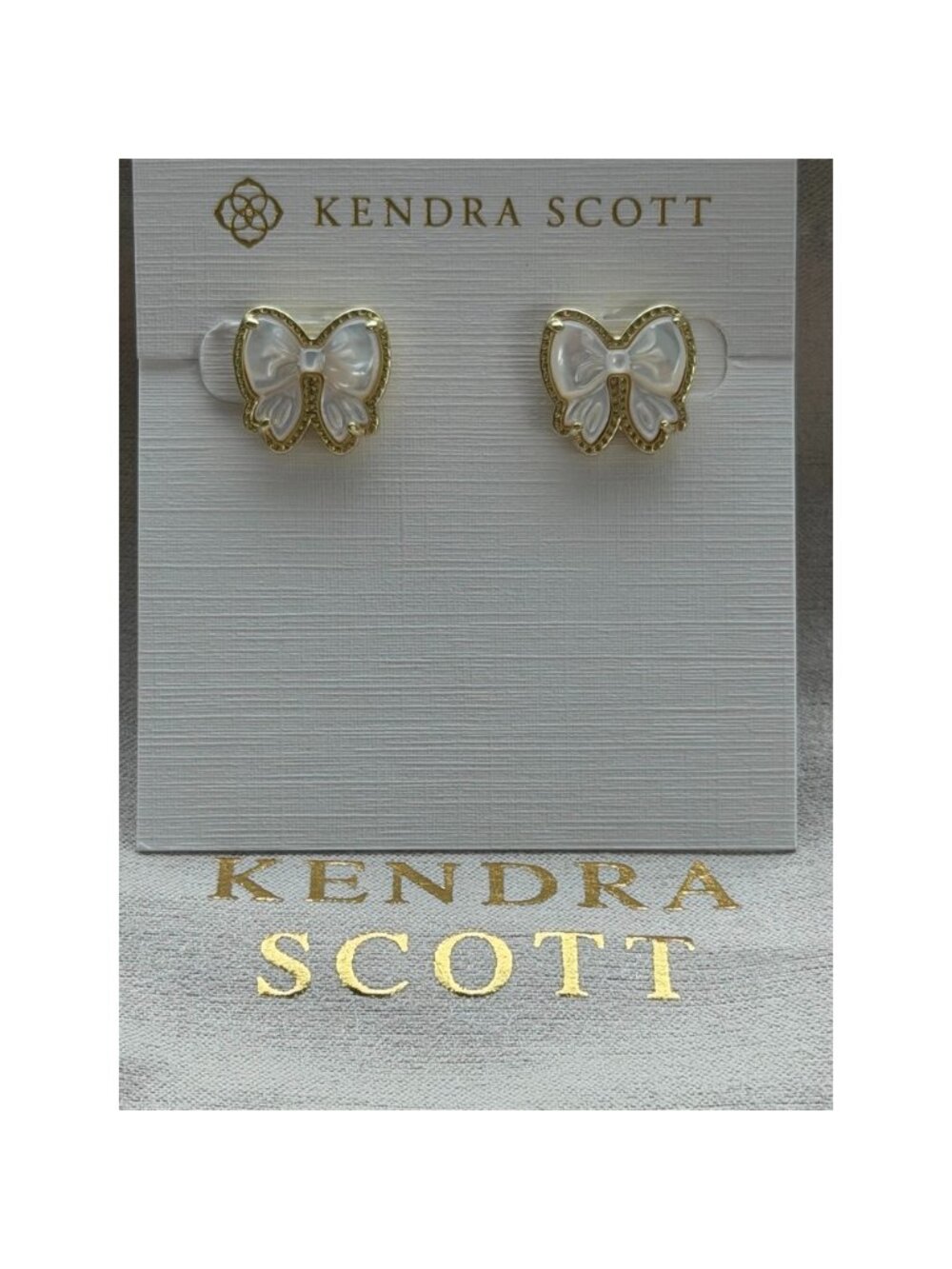 Kendra Scott white bow earrings